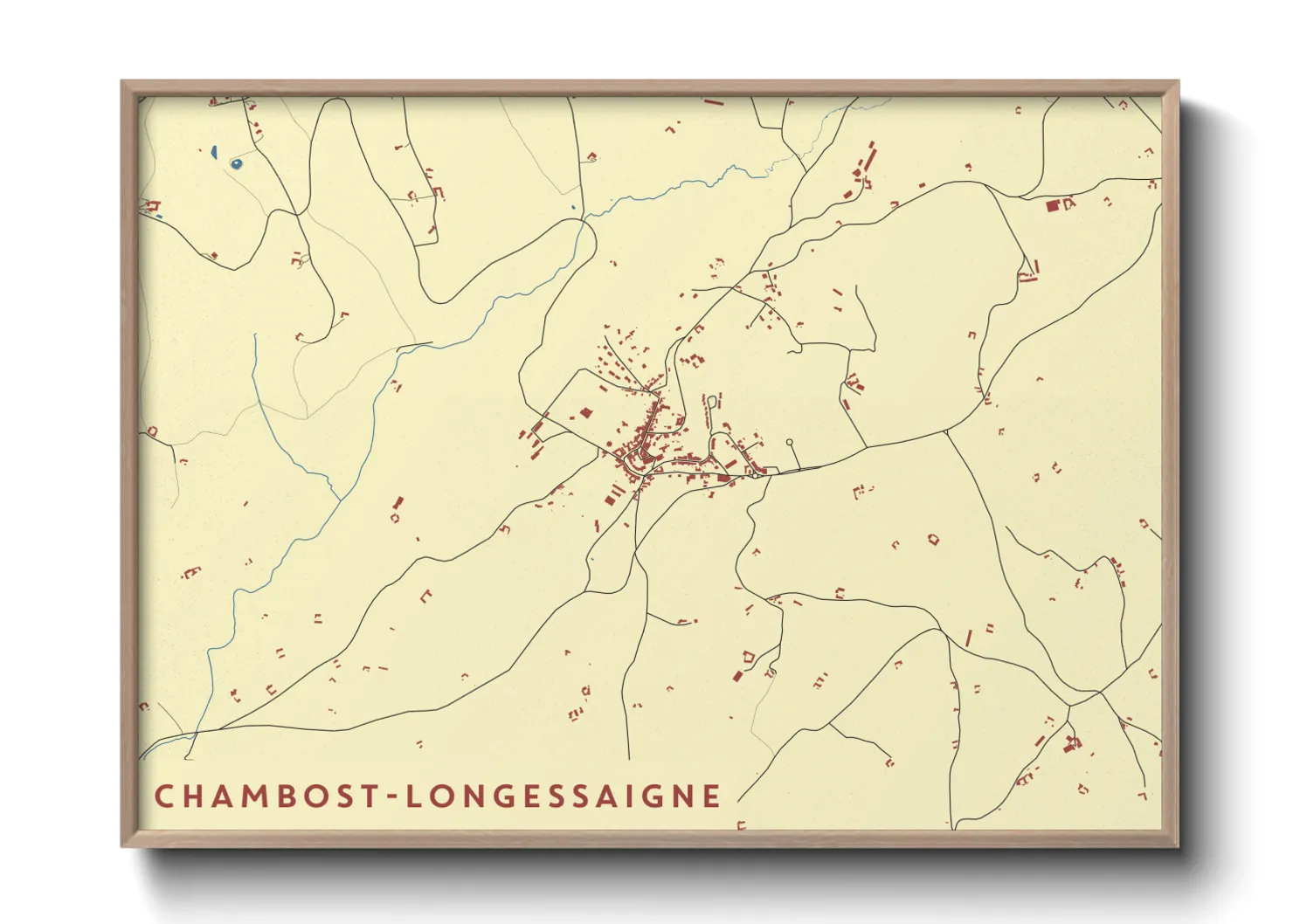 Une affiche de carte sur Chambost-Longessaigne