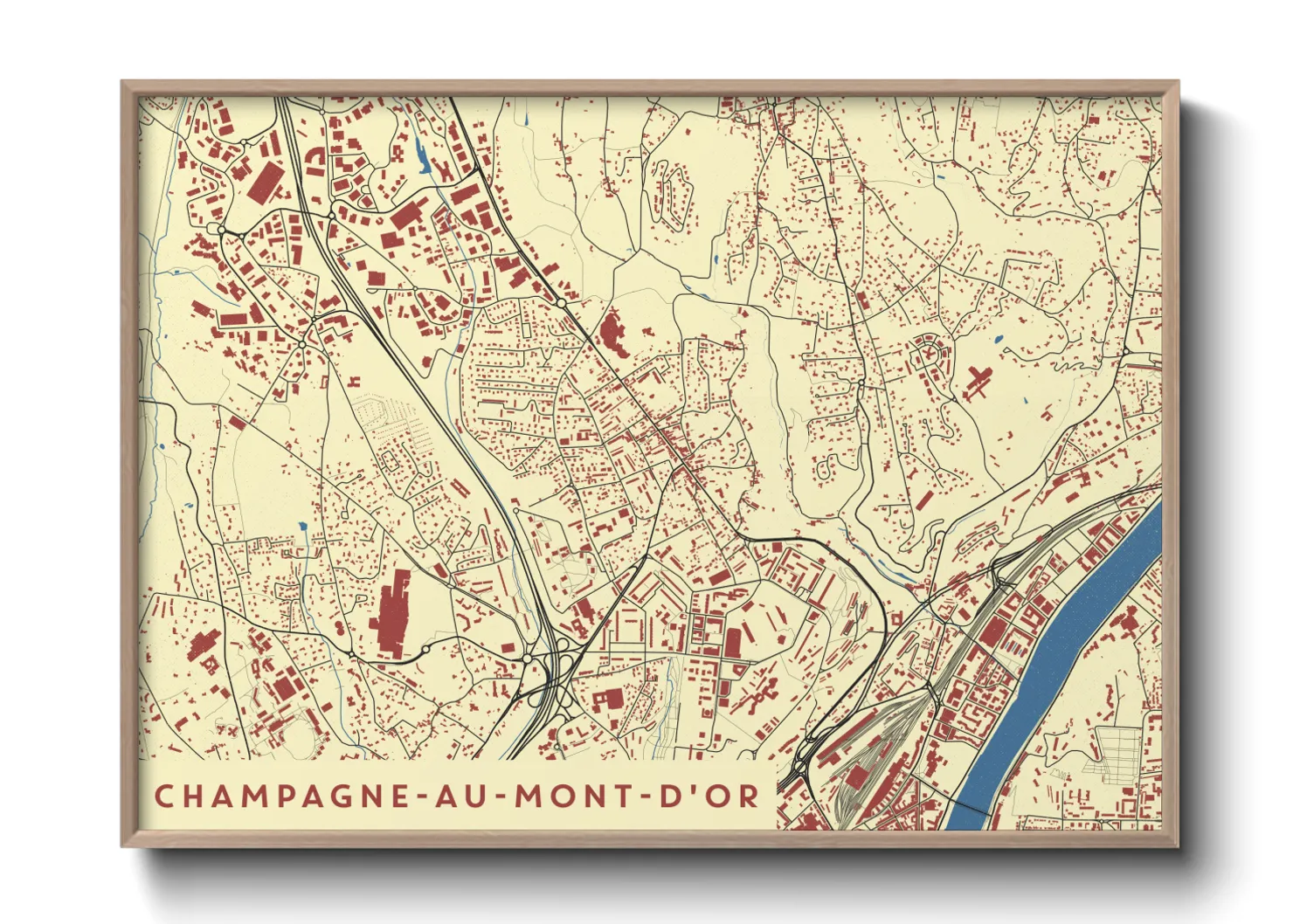 Une affiche de carte sur Champagne-au-Mont-d'Or