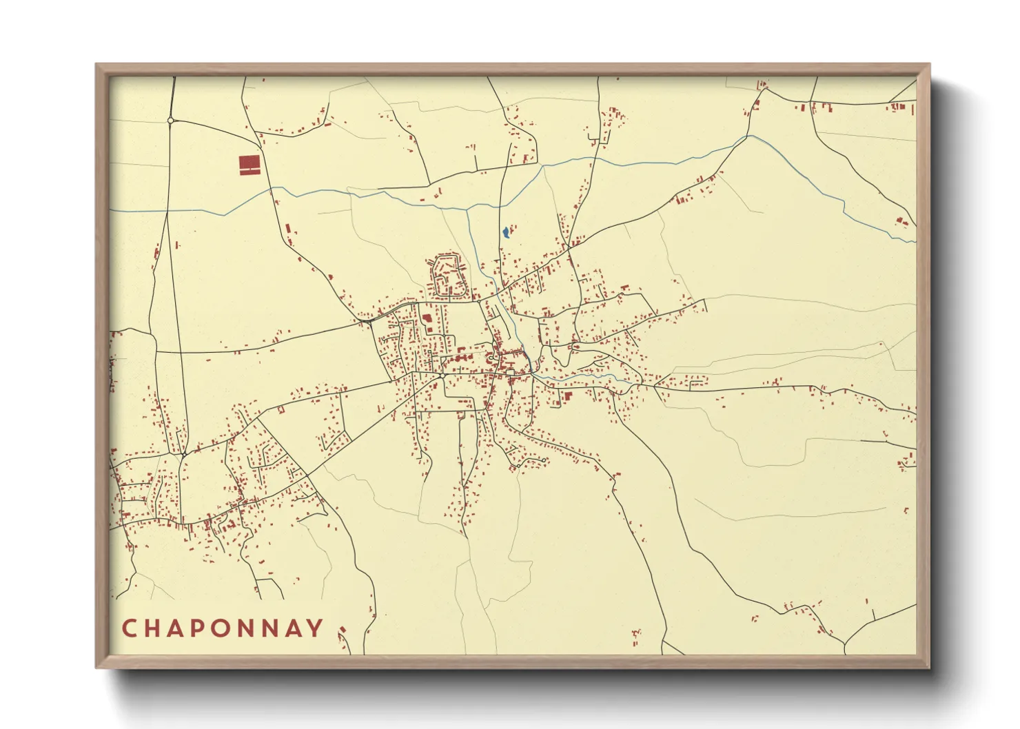 Une affiche de carte sur Chaponnay