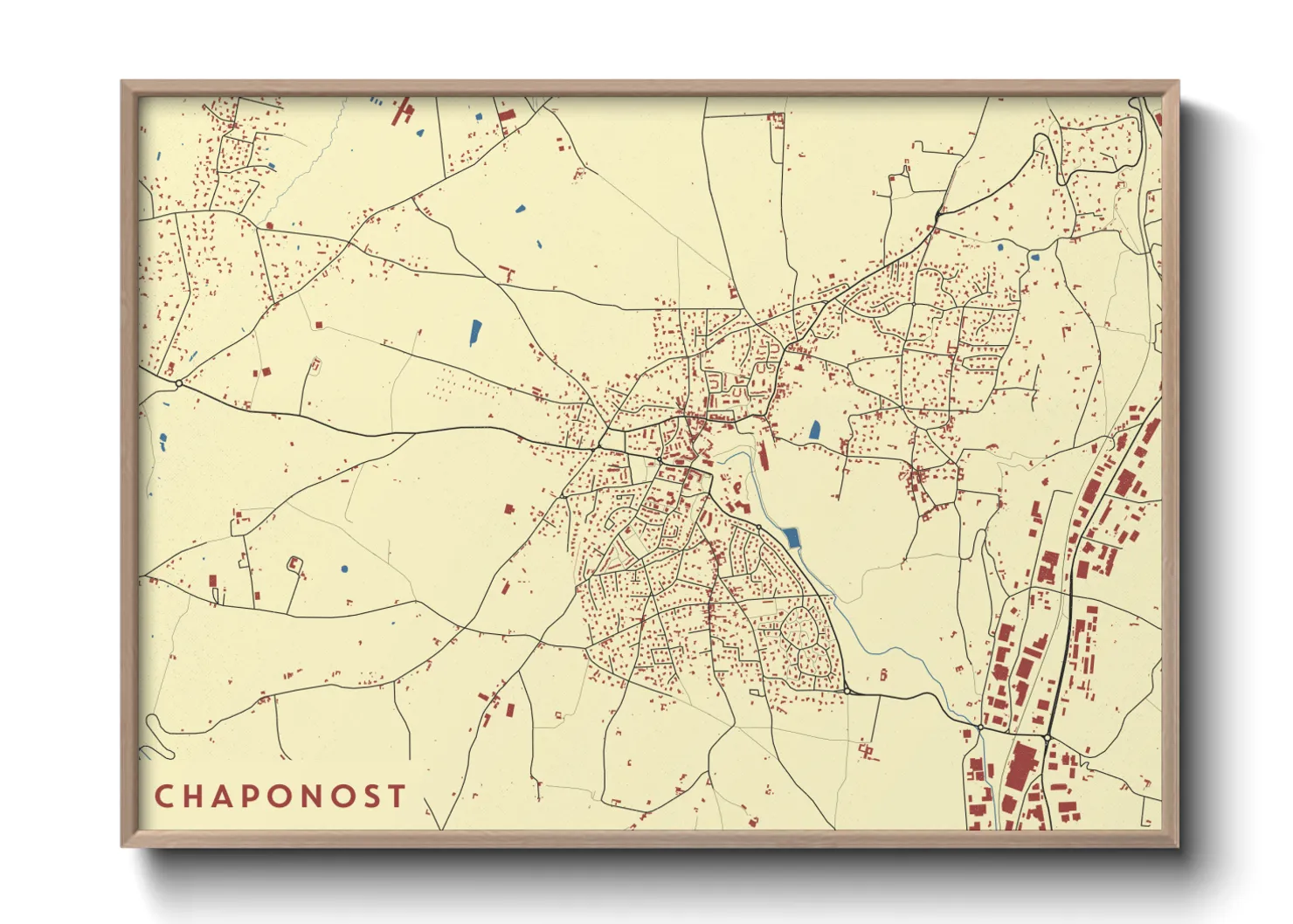 Une affiche de carte sur Chaponost