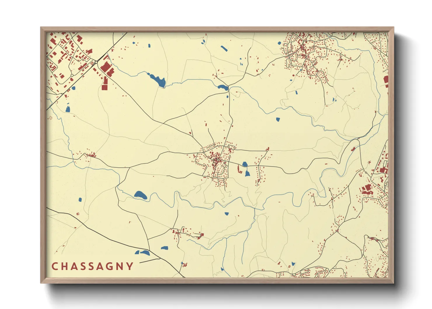 Une affiche de carte sur Chassagny