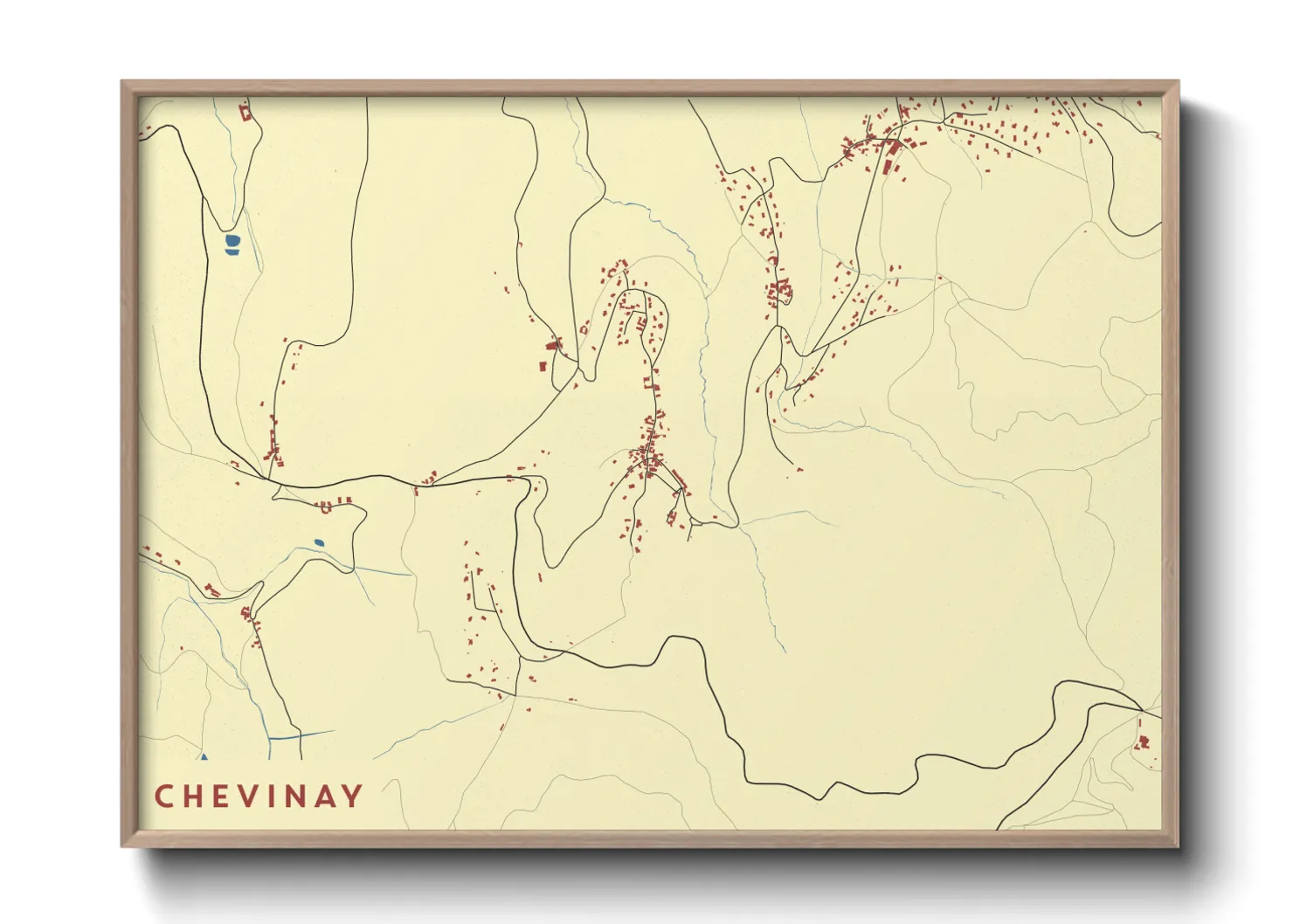 Une affiche de carte sur Chevinay