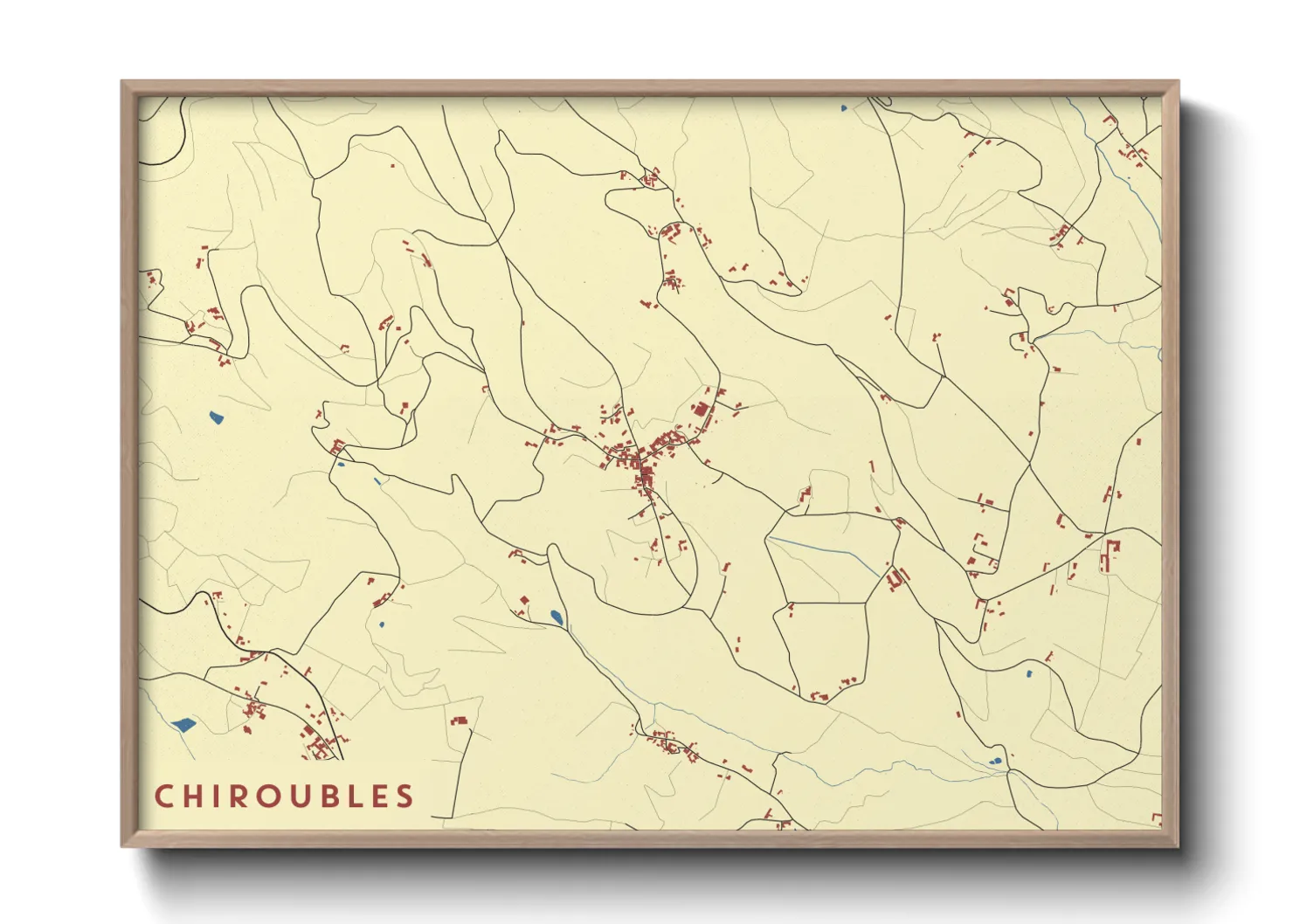 Une affiche de carte sur Chiroubles
