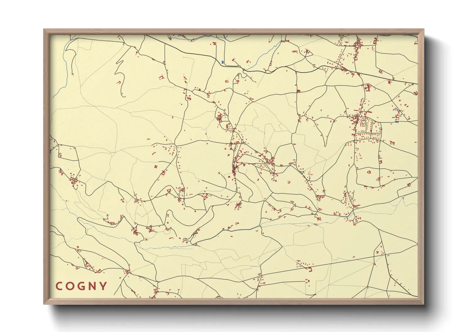 Une affiche de carte sur Cogny