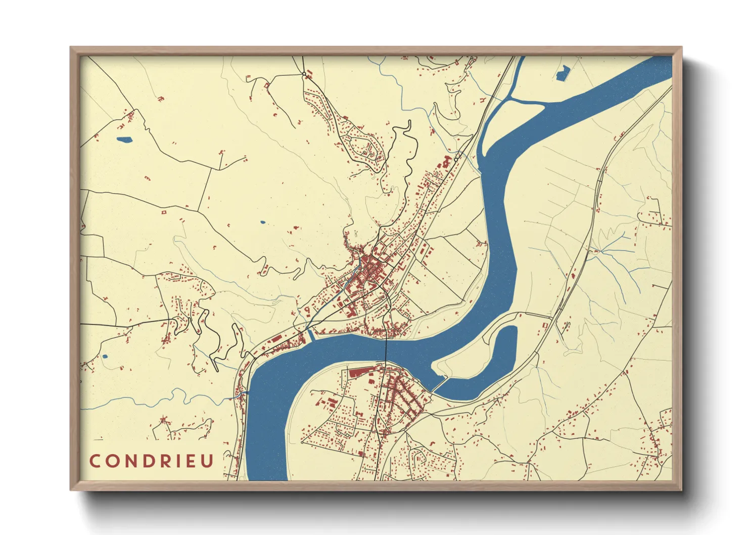 Une affiche de carte sur Condrieu