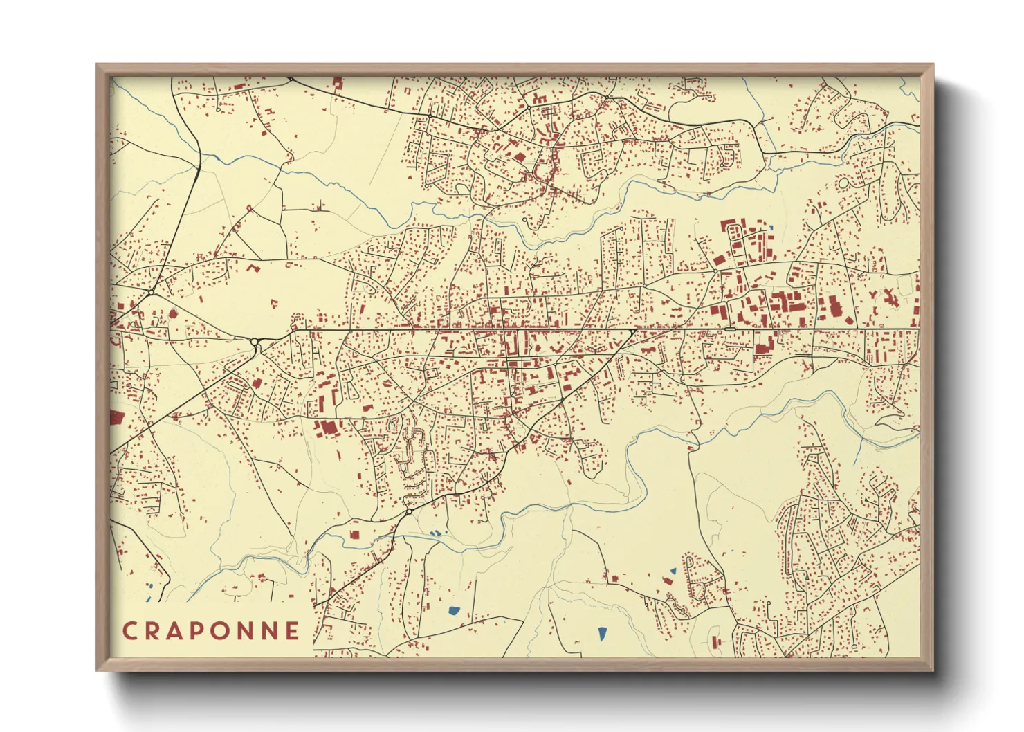 Une affiche de carte sur Craponne