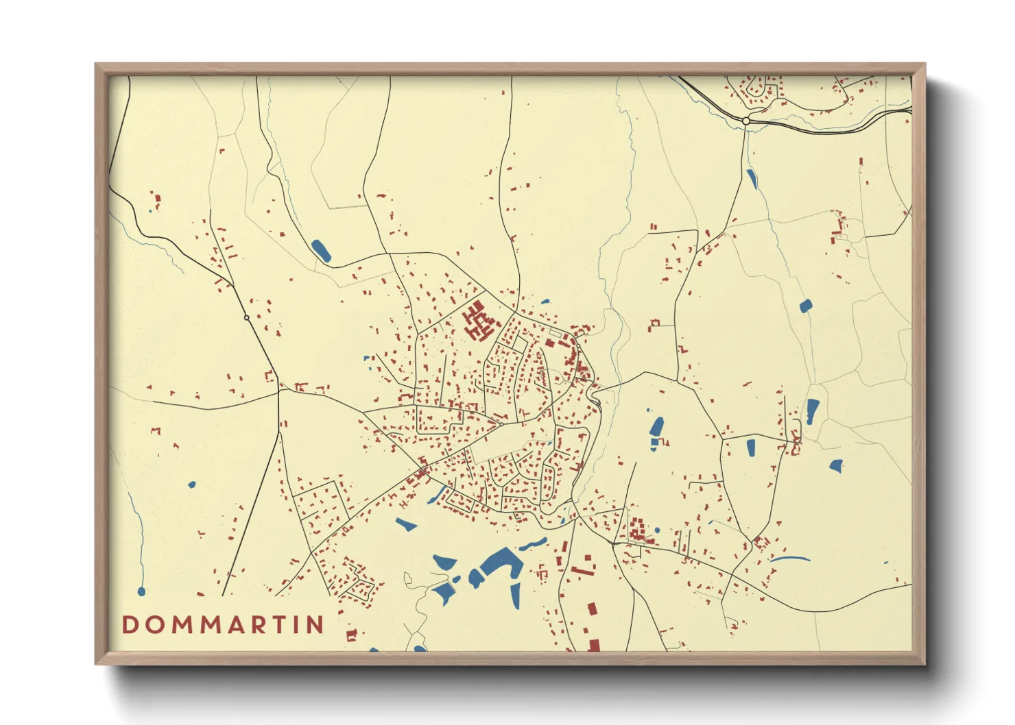 Une affiche de carte sur Dommartin