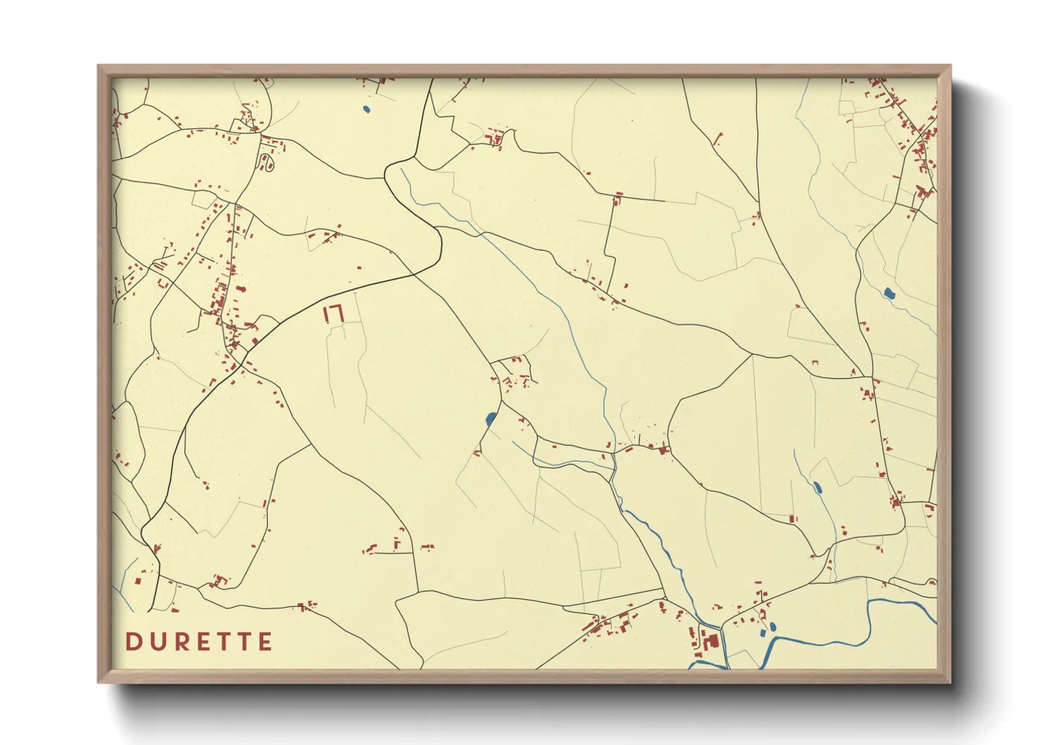 Une affiche de carte sur Durette