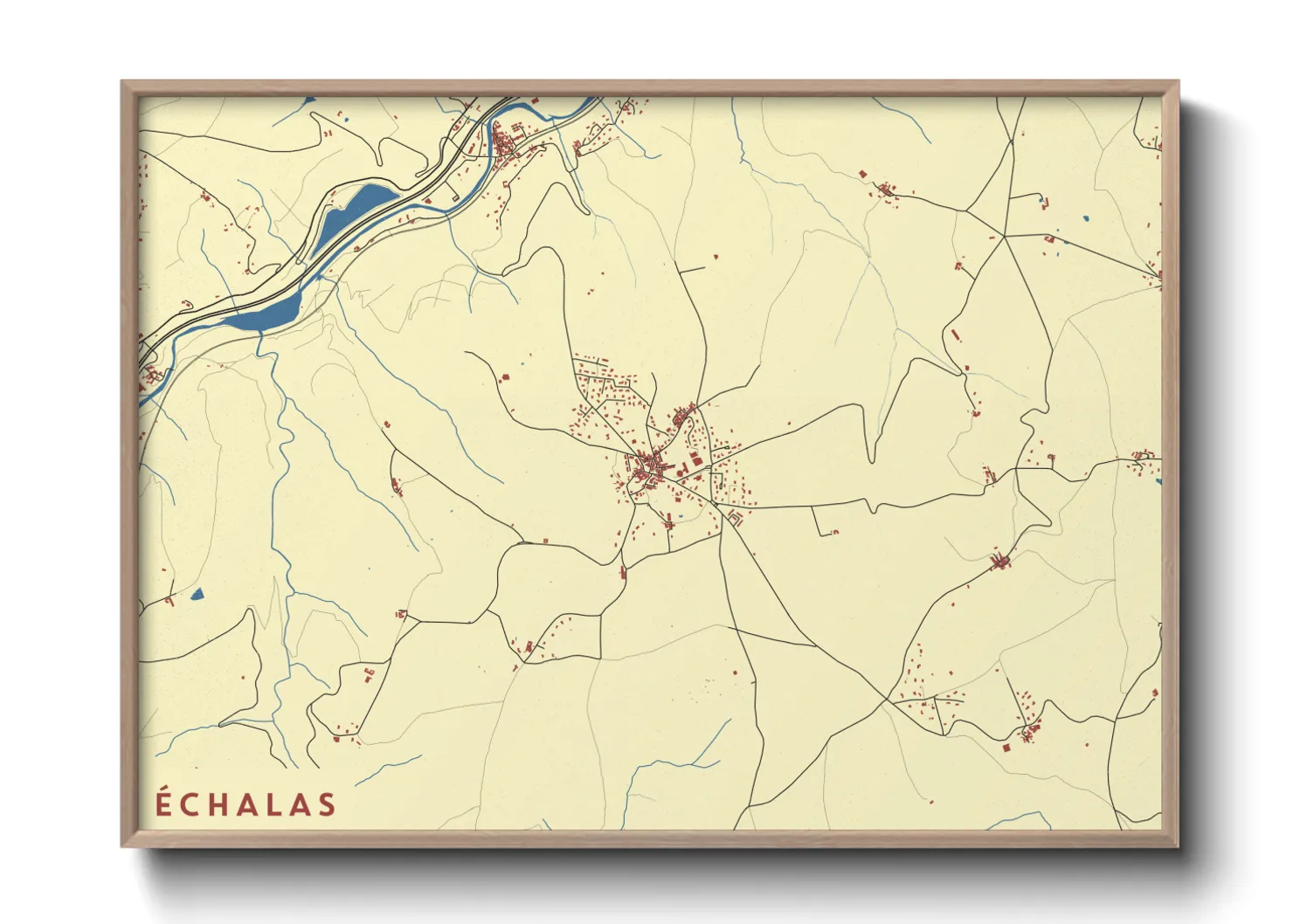 Une affiche de carte sur Échalas