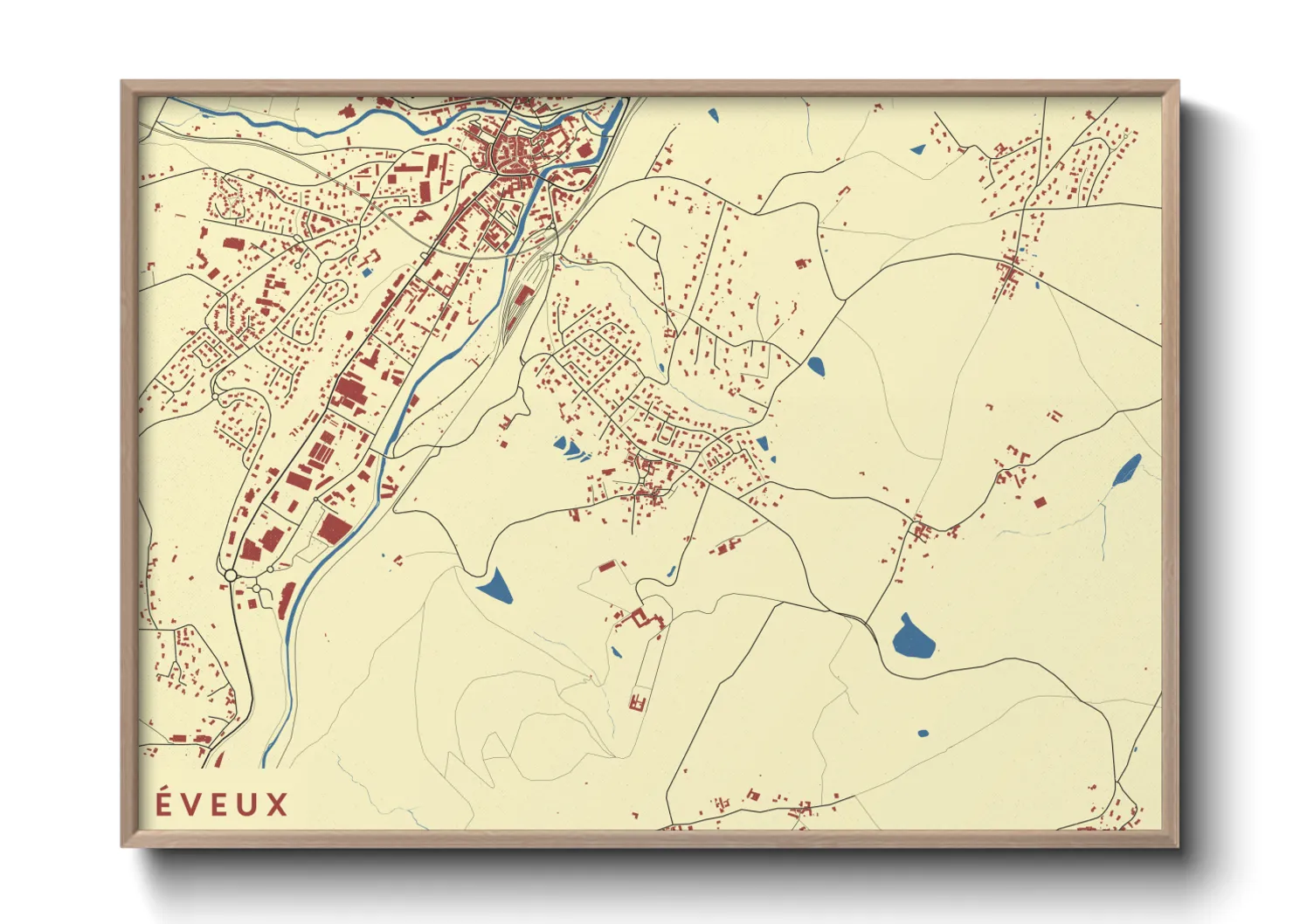 Une affiche de carte sur Éveux