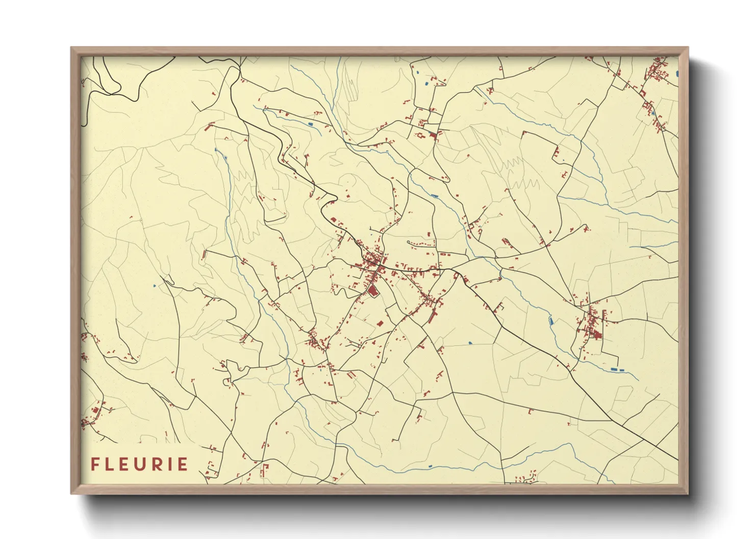 Une affiche de carte sur Fleurie