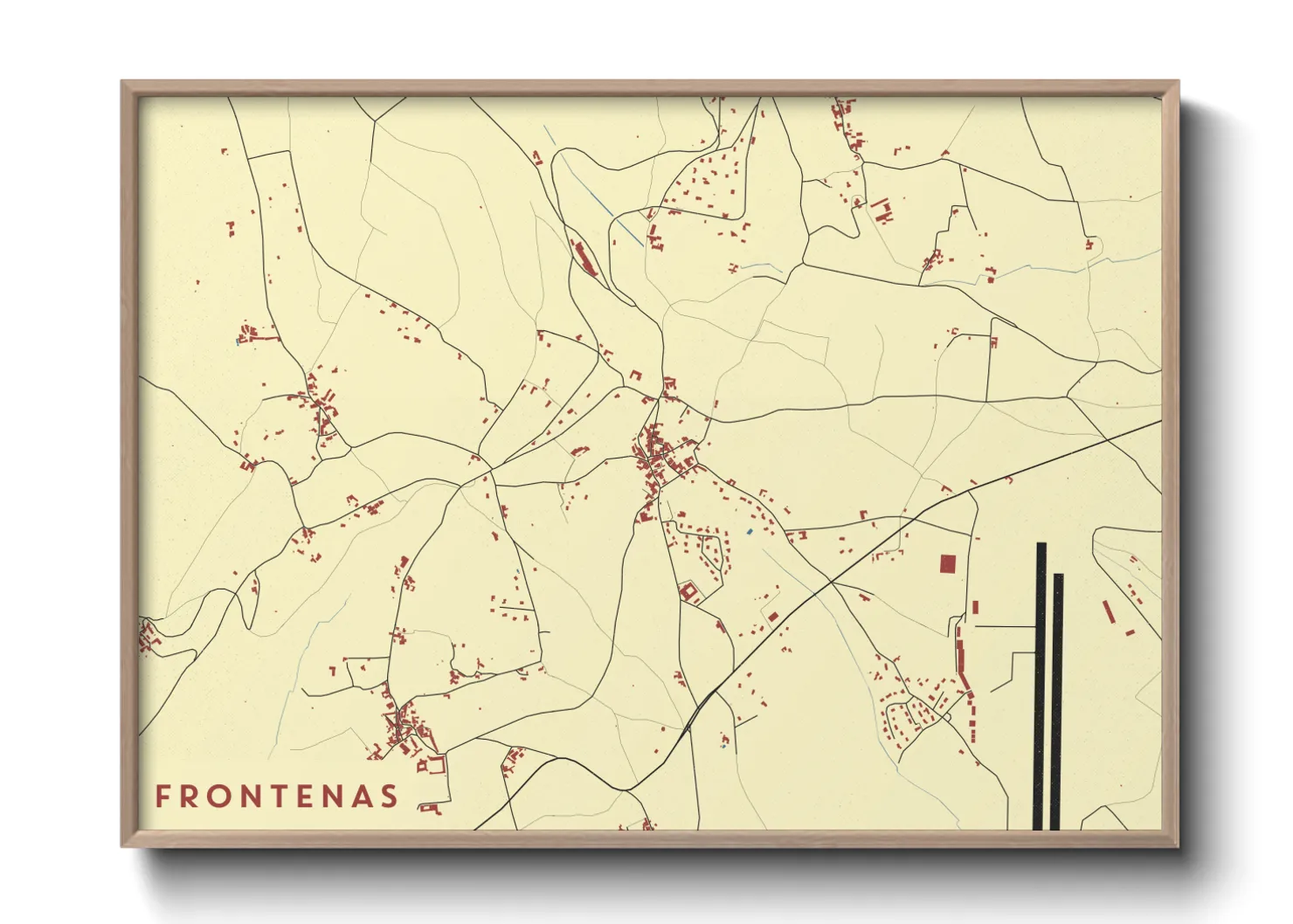 Une affiche de carte sur Frontenas