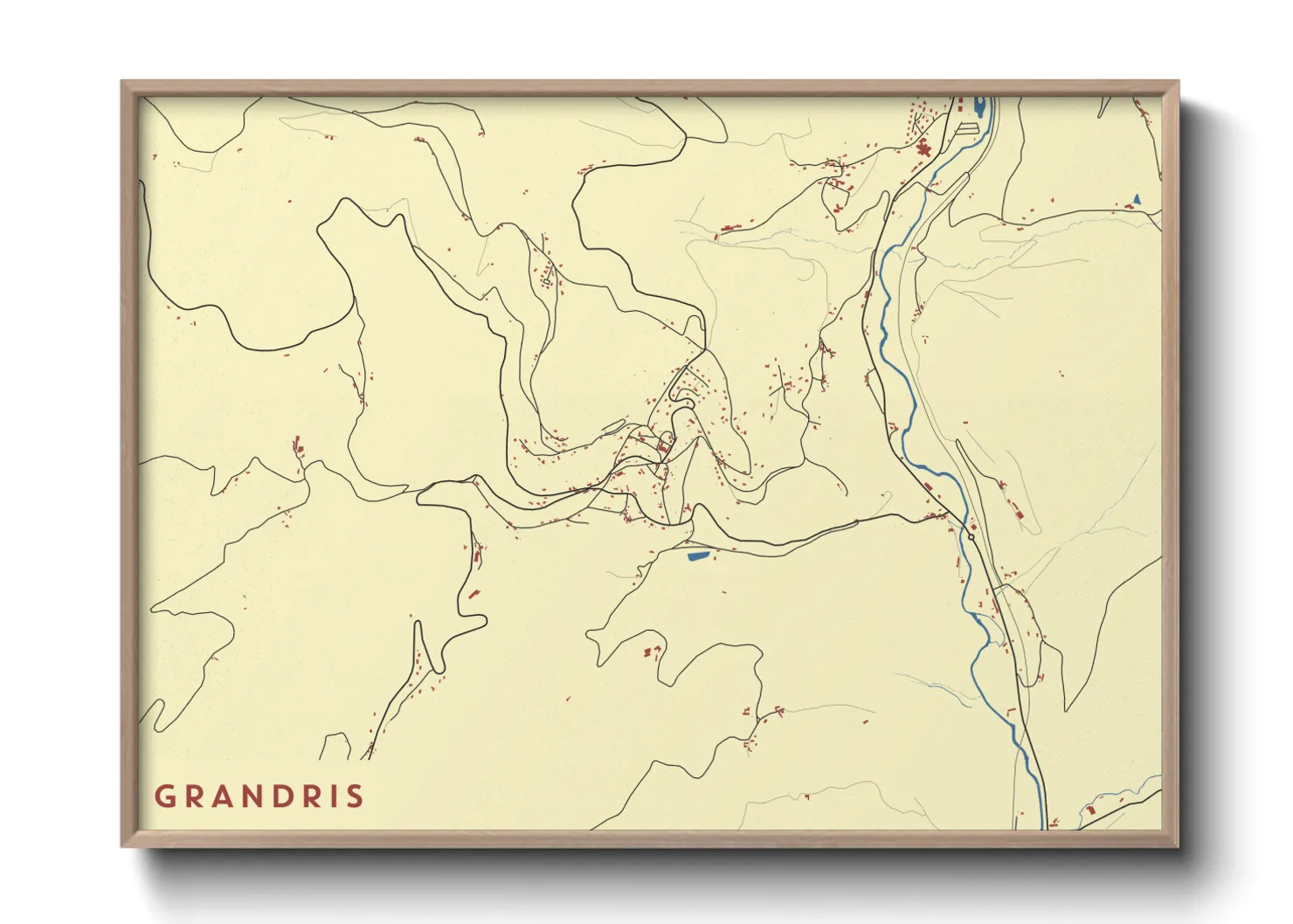 Une affiche de carte sur Grandris