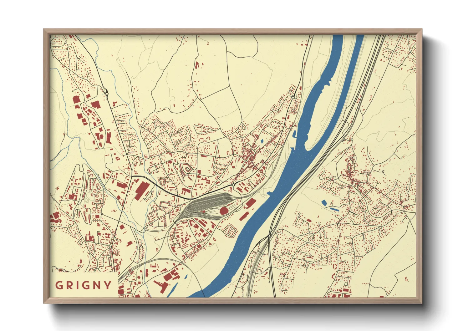 Une affiche de carte sur Grigny