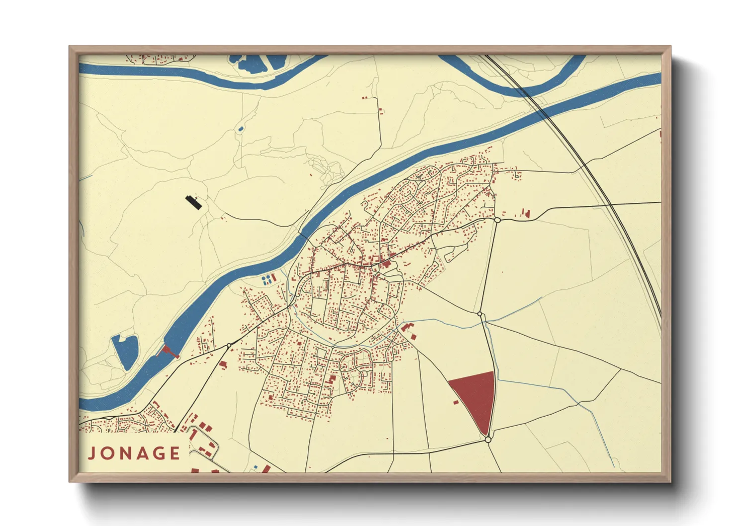 Une affiche de carte sur Jonage