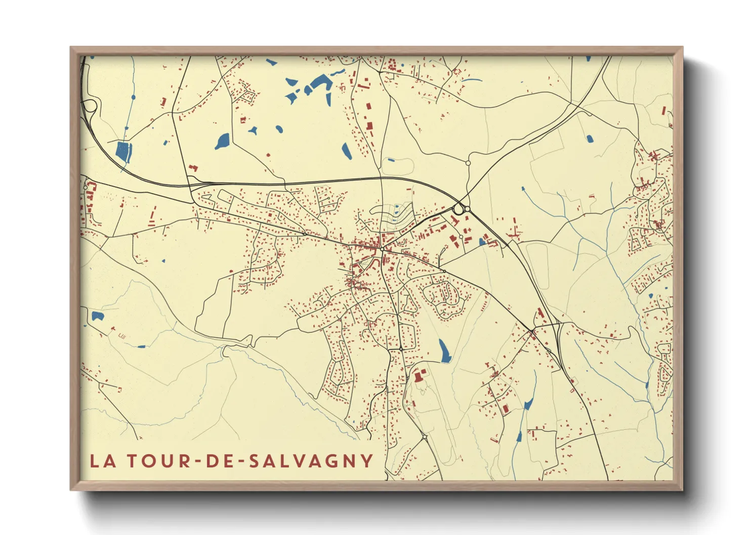 Une affiche de carte sur La Tour-de-Salvagny