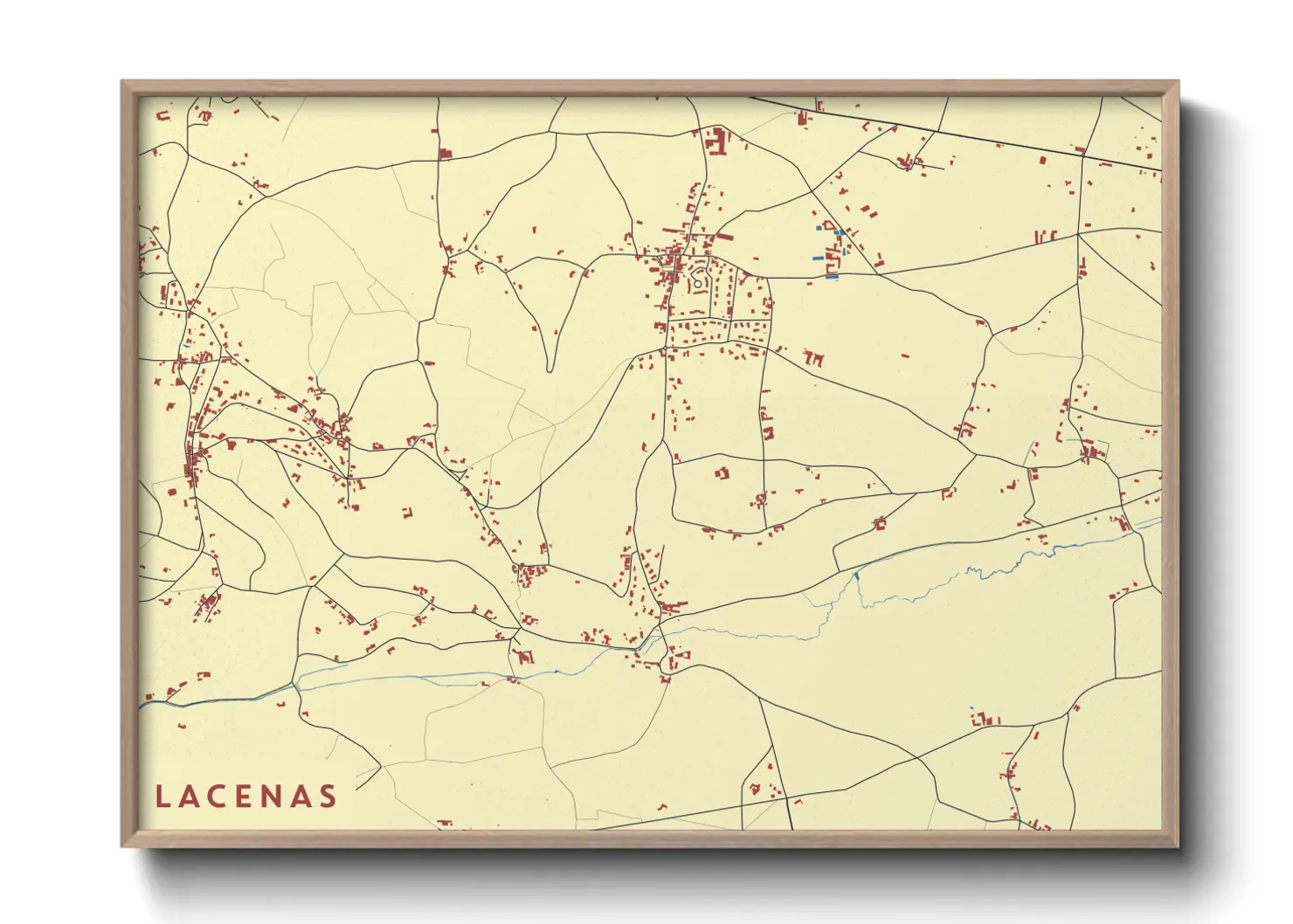 Une affiche de carte sur Lacenas