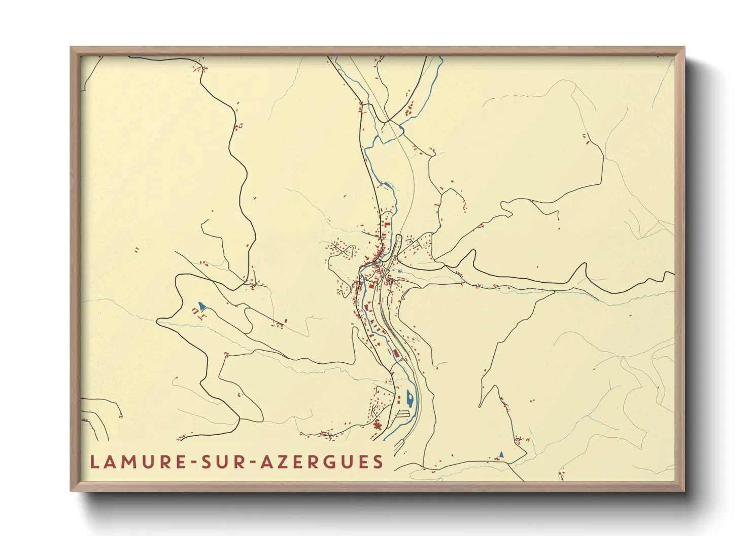 Une affiche de carte sur Lamure-sur-Azergues