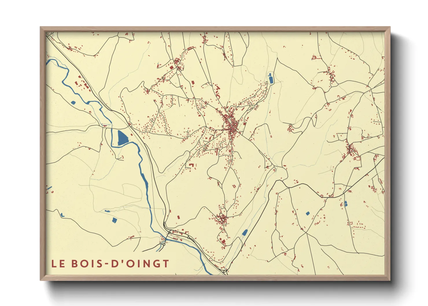 Une affiche de carte sur Le Bois-d'Oingt