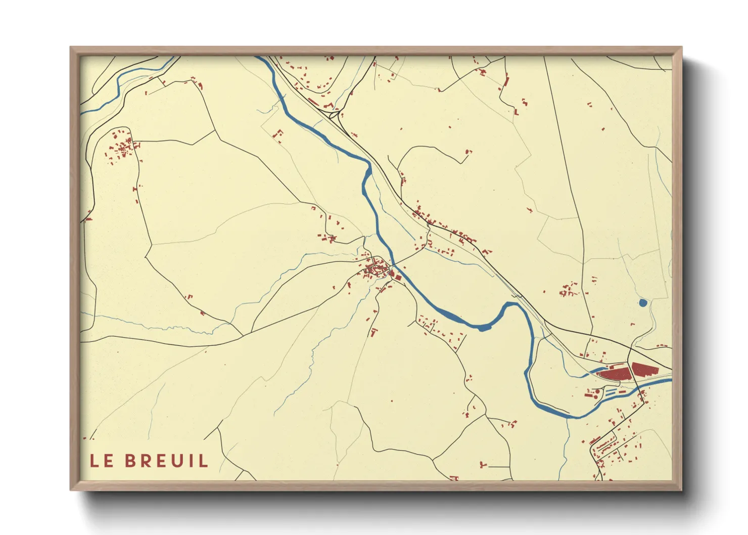 Une affiche de carte sur Le Breuil