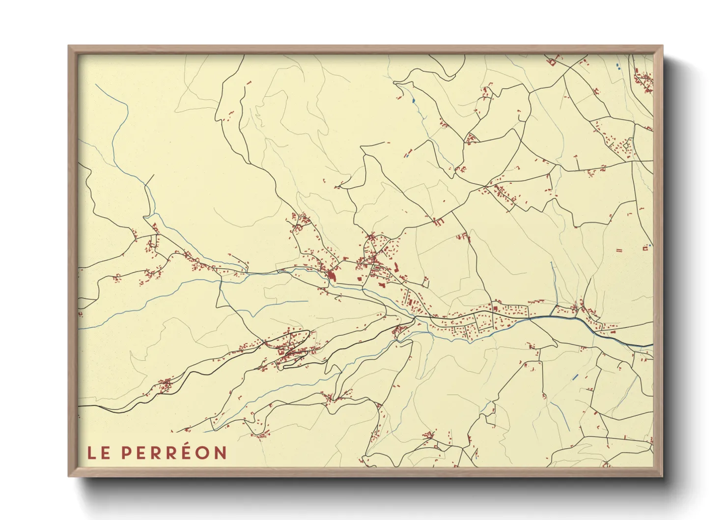 Une affiche de carte sur Le Perréon