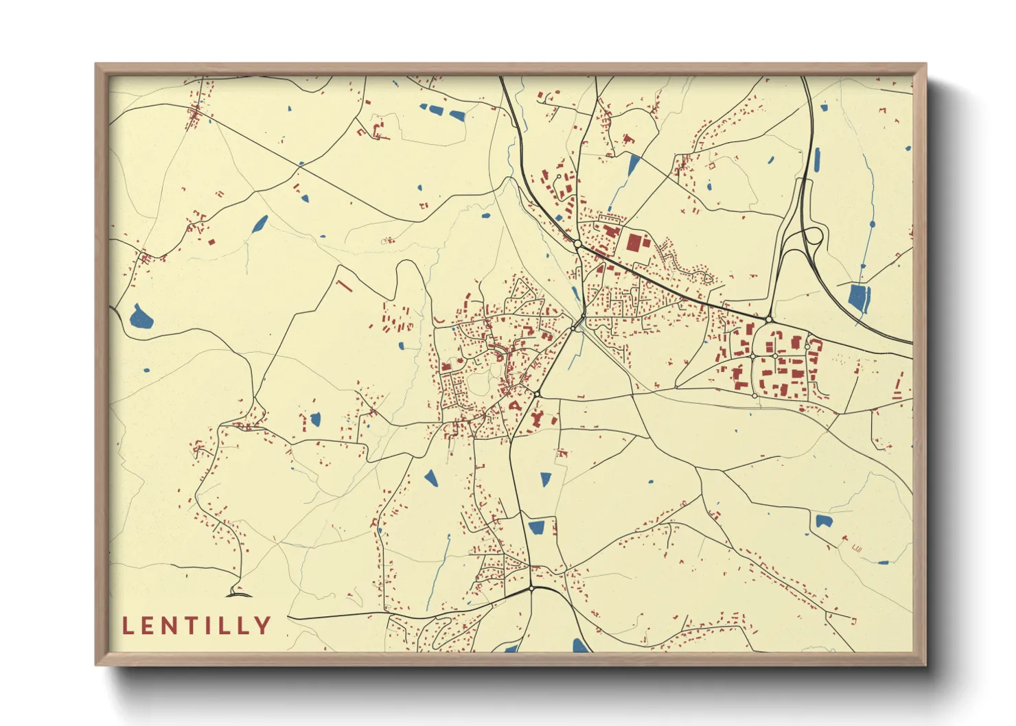 Une affiche de carte sur Lentilly