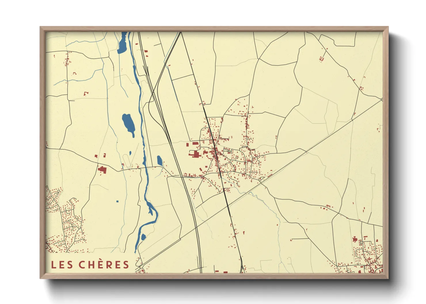 Une affiche de carte sur Les Chères