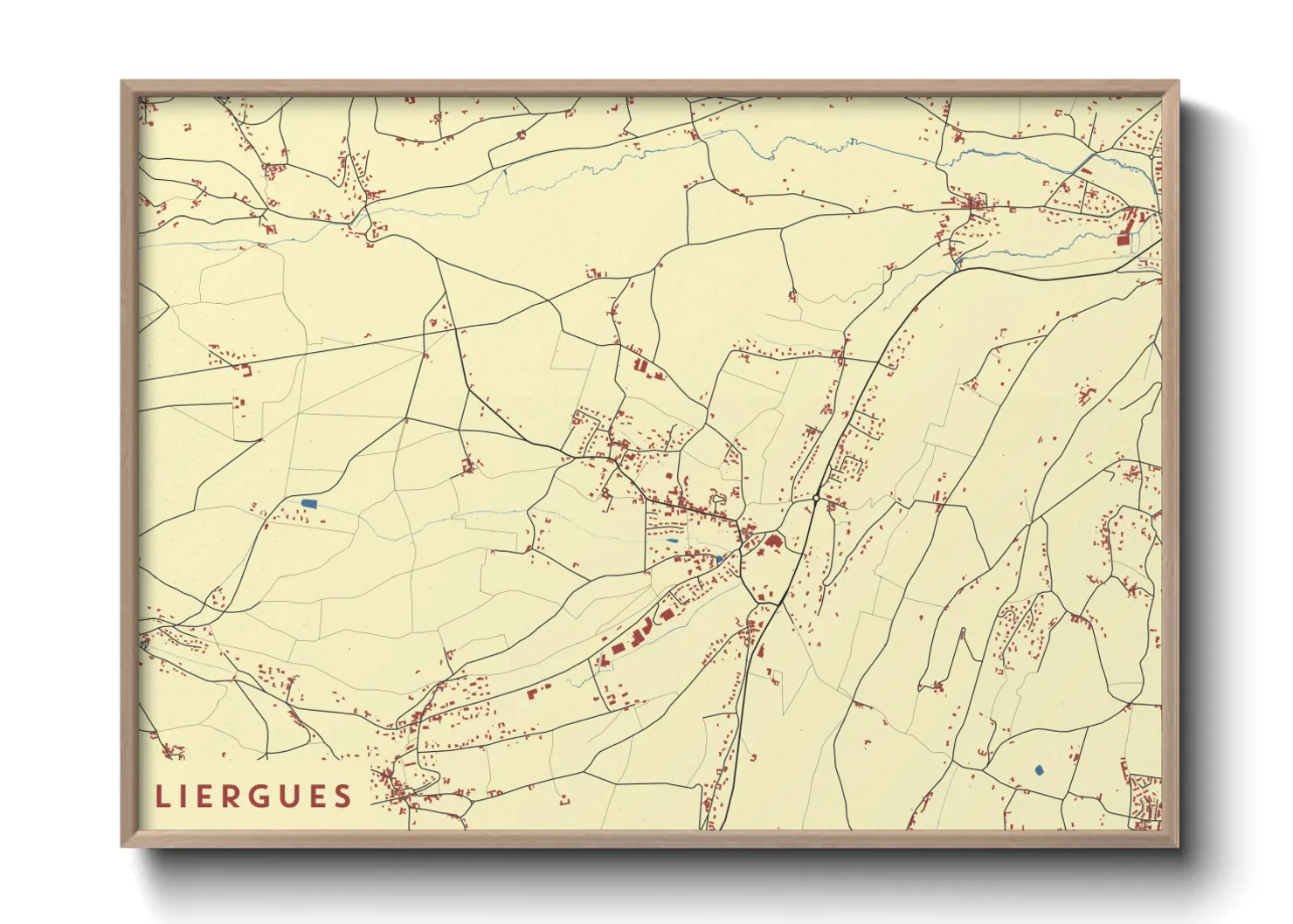 Une affiche de carte sur Liergues
