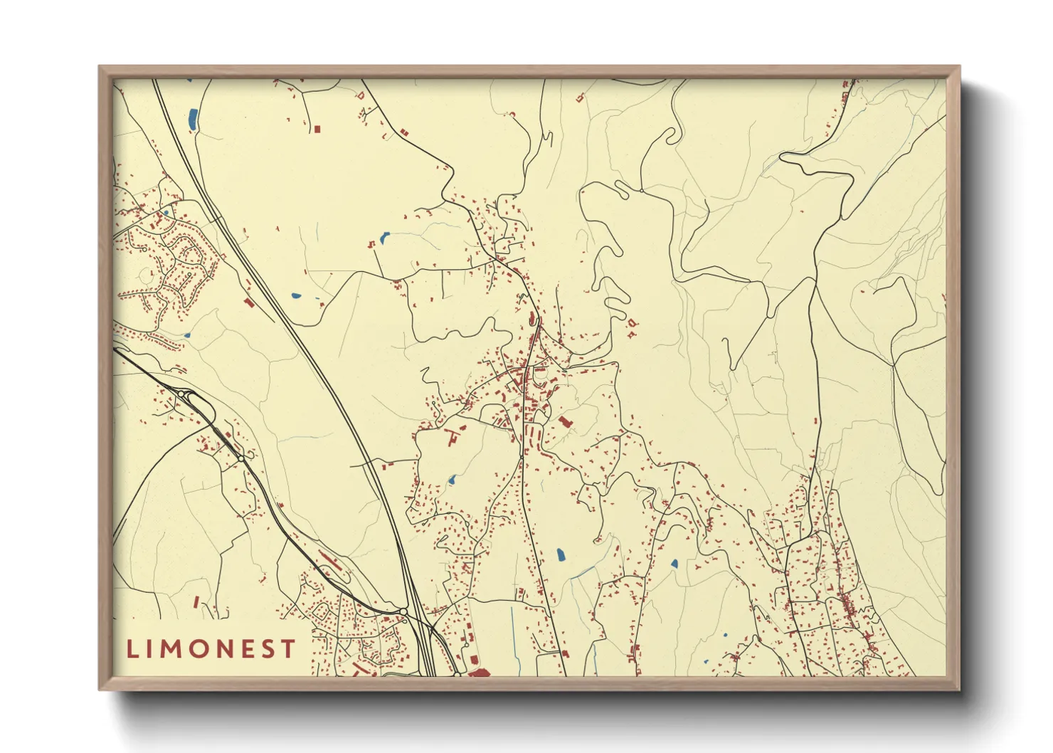 Une affiche de carte sur Limonest