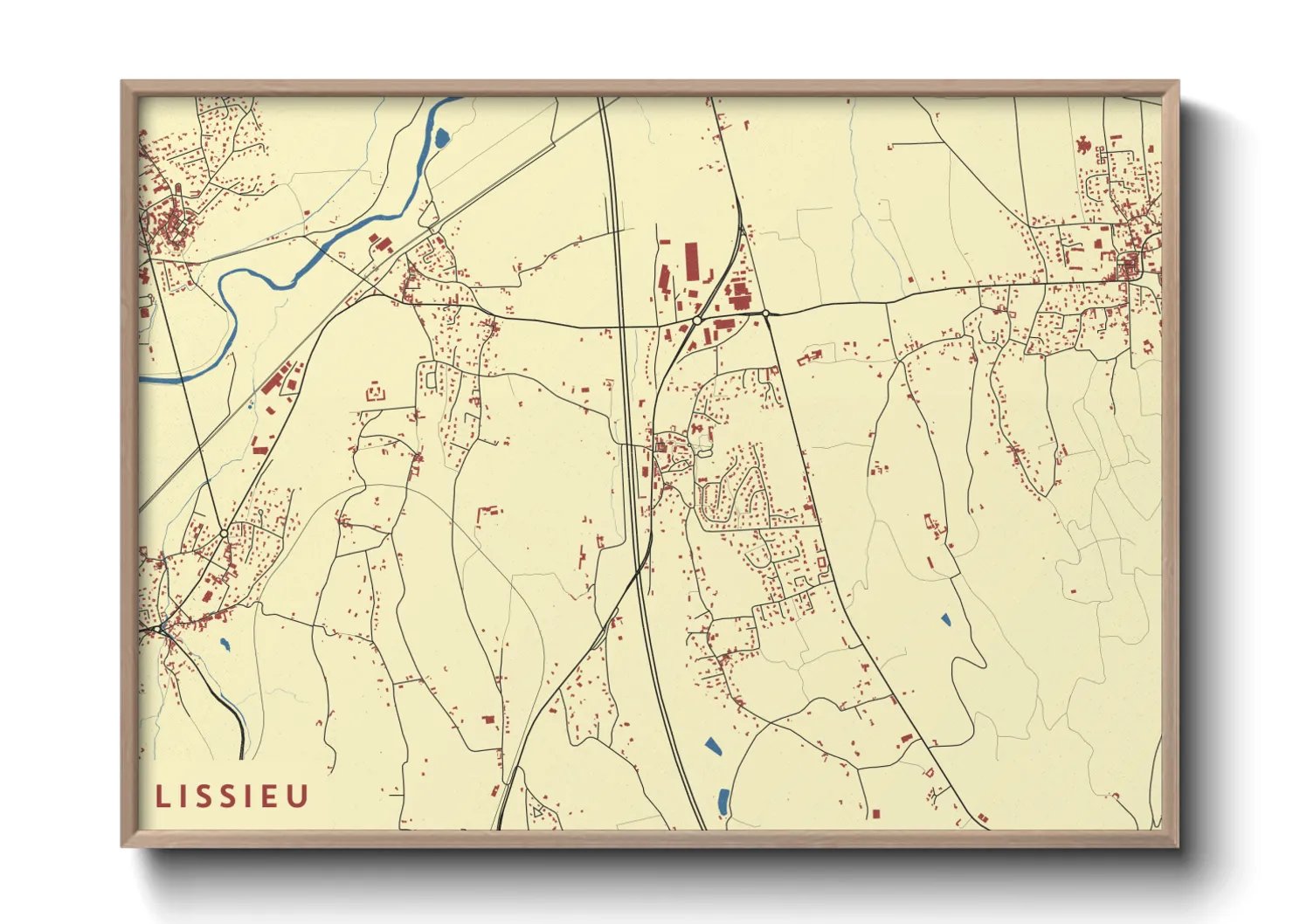 Une affiche de carte sur Lissieu