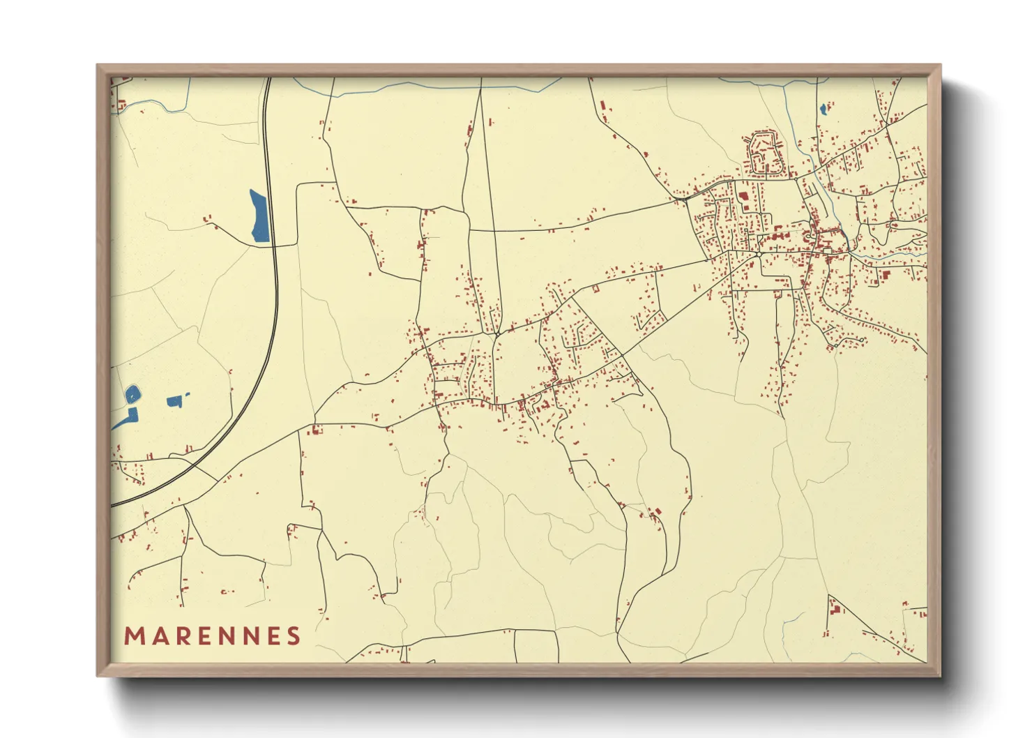 Une affiche de carte sur Marennes