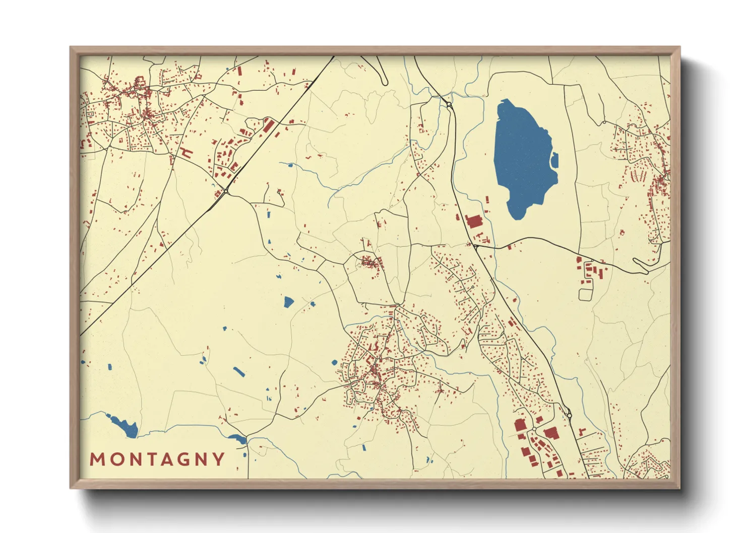 Une affiche de carte sur Montagny