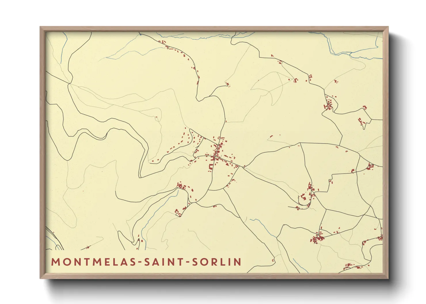 Une affiche de carte sur Montmelas-Saint-Sorlin