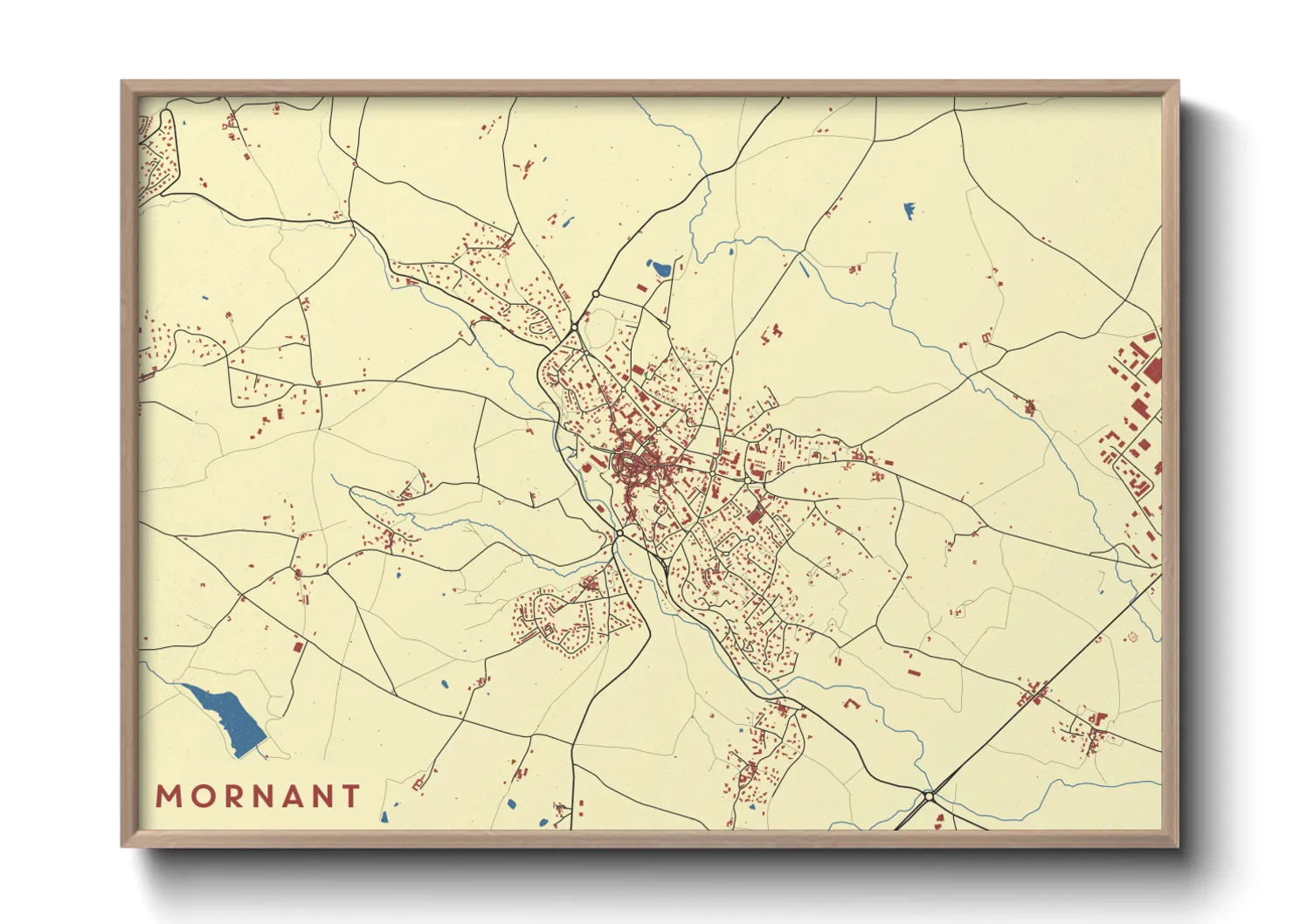 Une affiche de carte sur Mornant