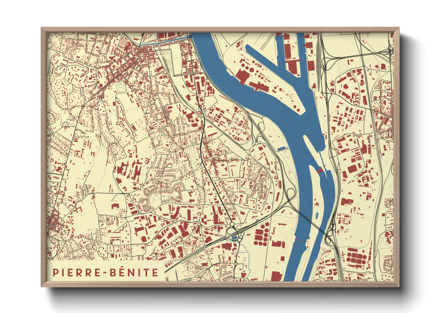 Une affiche de carte sur Pierre-Bénite