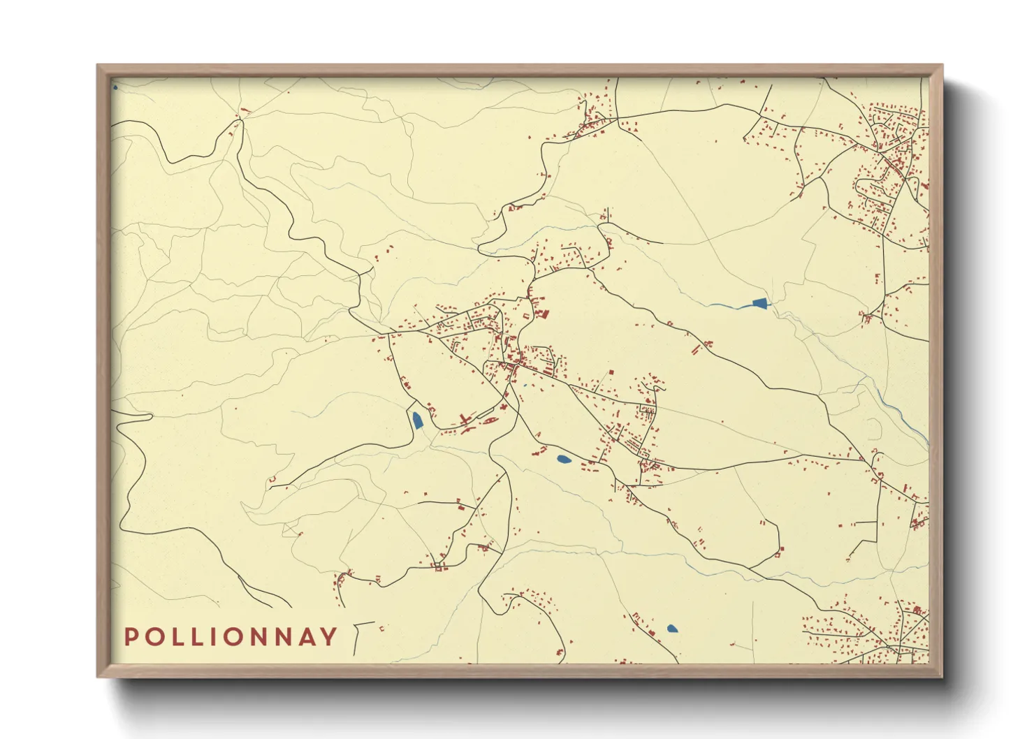 Une affiche de carte sur Pollionnay