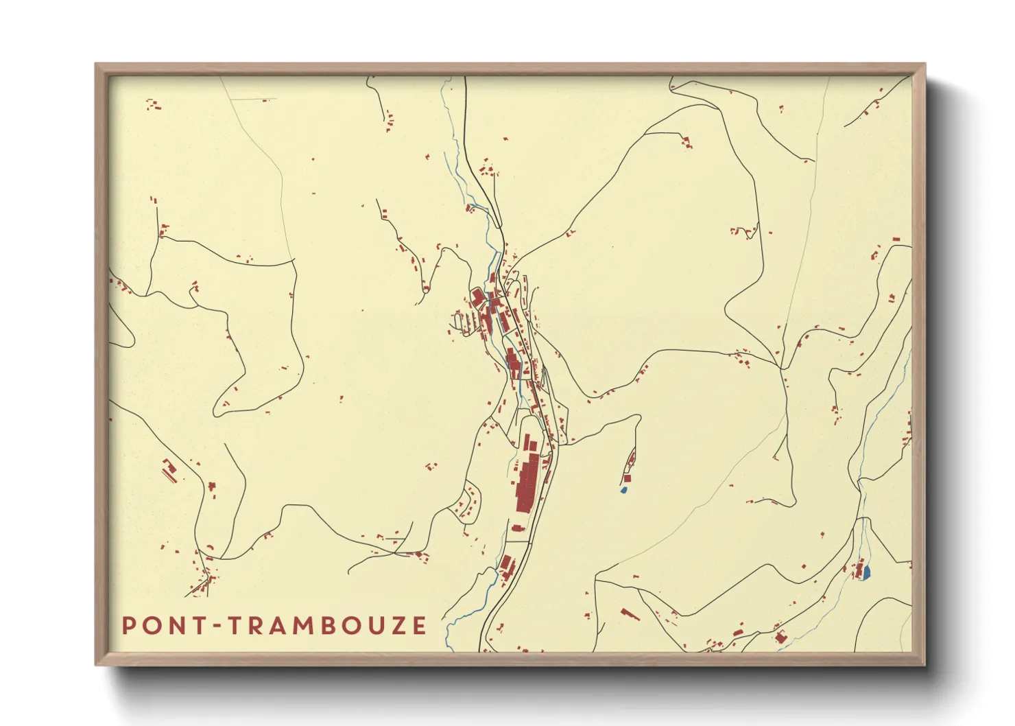 Une affiche de carte sur Pont-Trambouze