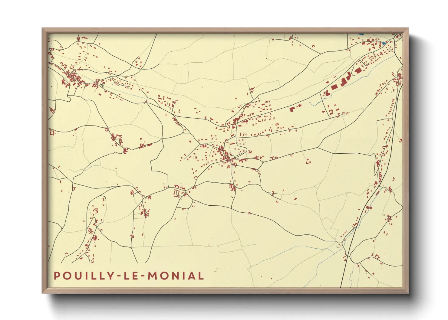 Une affiche de carte sur Pouilly-le-Monial