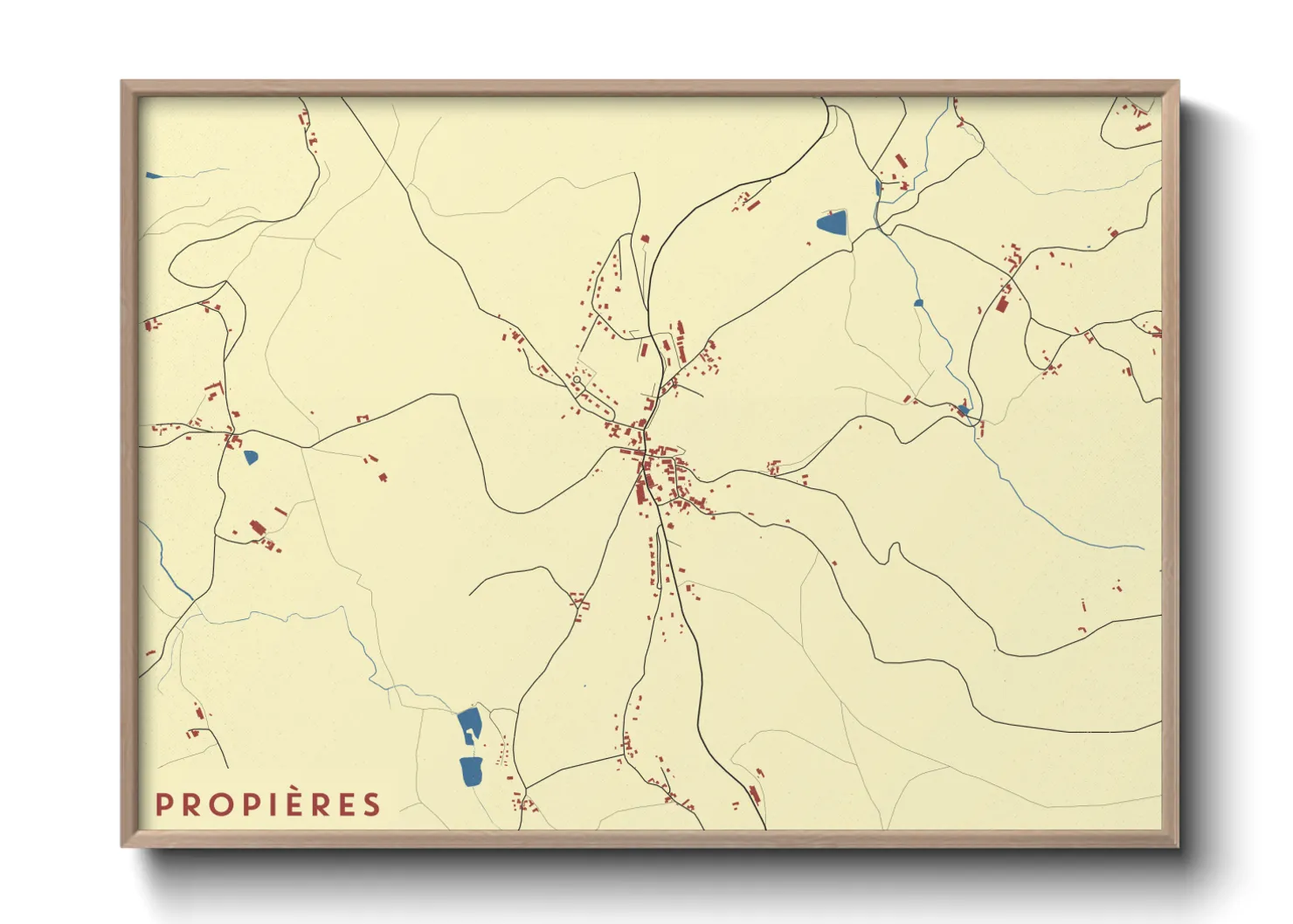 Une affiche de carte sur Propières