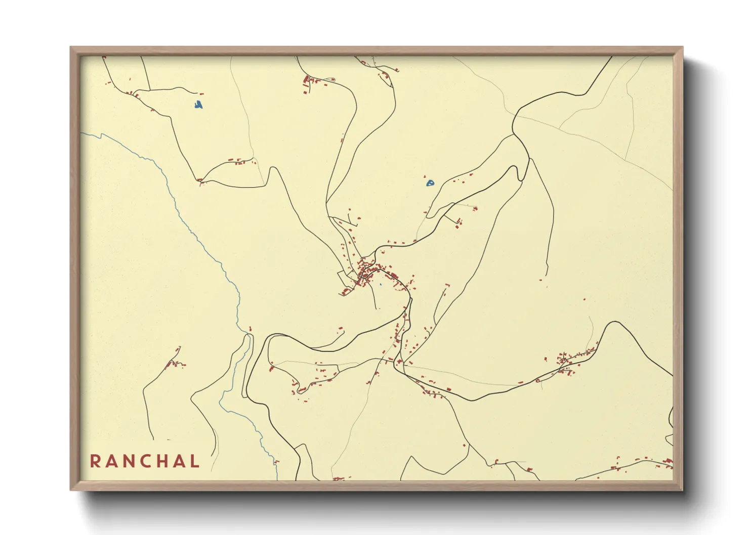 Une affiche de carte sur Ranchal