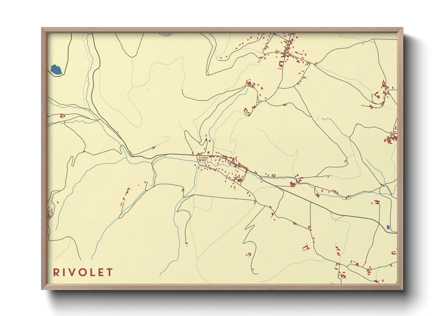 Une affiche de carte sur Rivolet