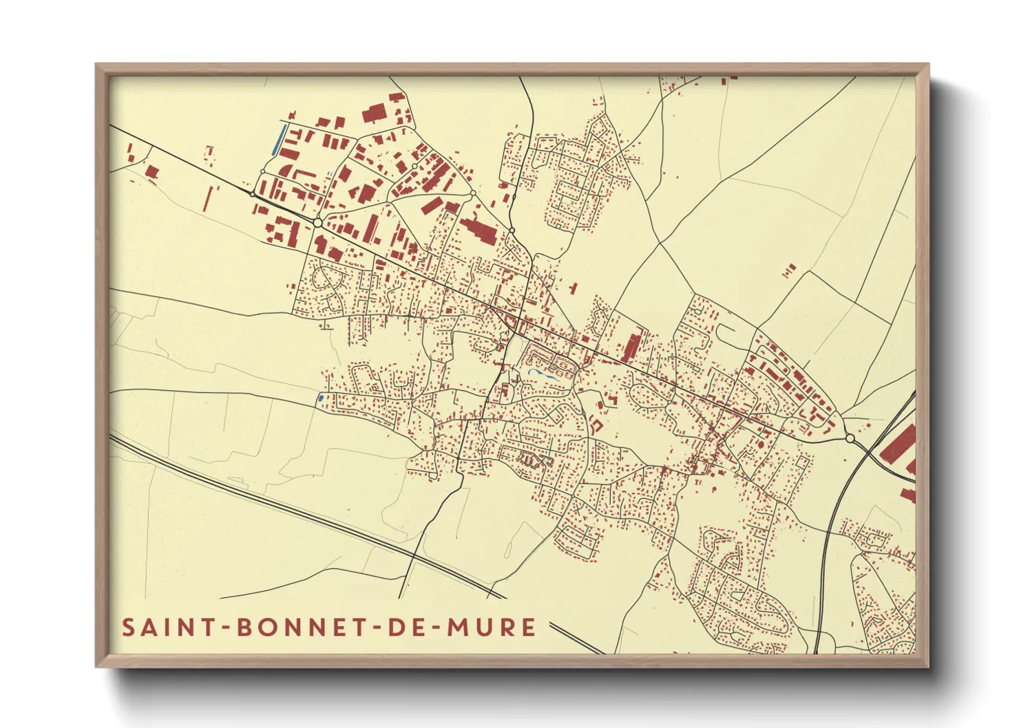 Une affiche de carte sur Saint-Bonnet-de-Mure