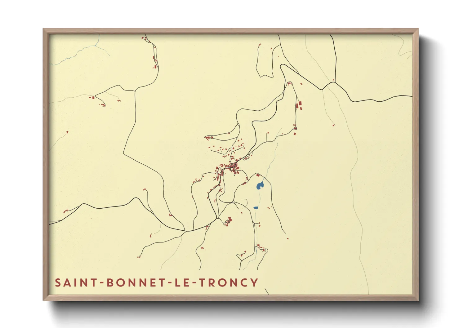 Une affiche de carte sur Saint-Bonnet-le-Troncy