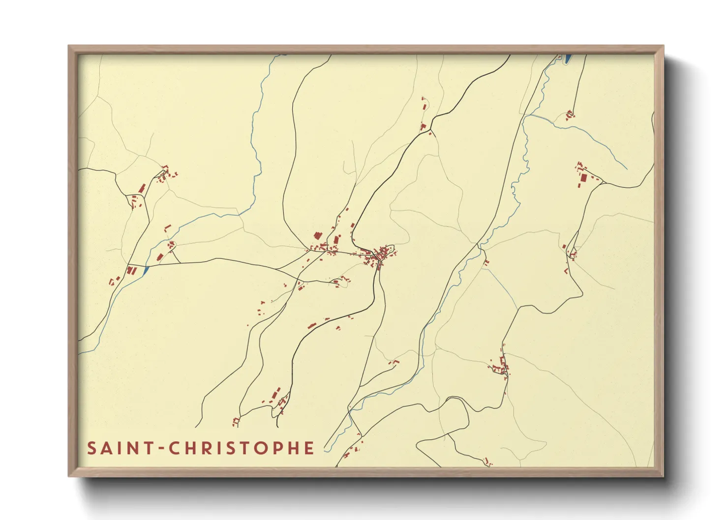 Une affiche de carte sur Saint-Christophe