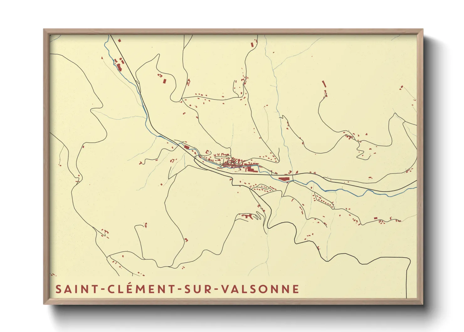 Une affiche de carte sur Saint-Clément-sur-Valsonne