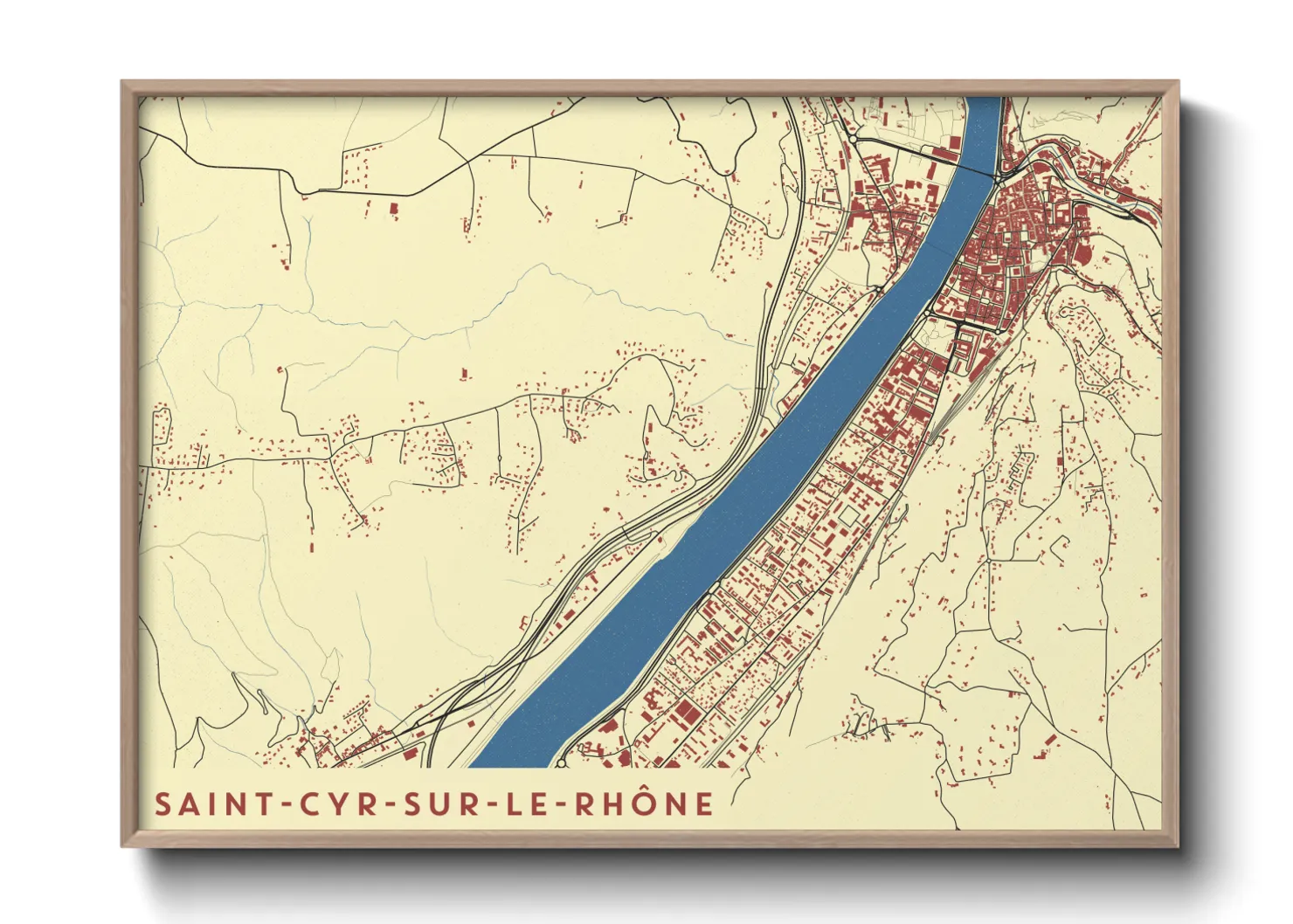 Une affiche de carte sur Saint-Cyr-sur-le-Rhône