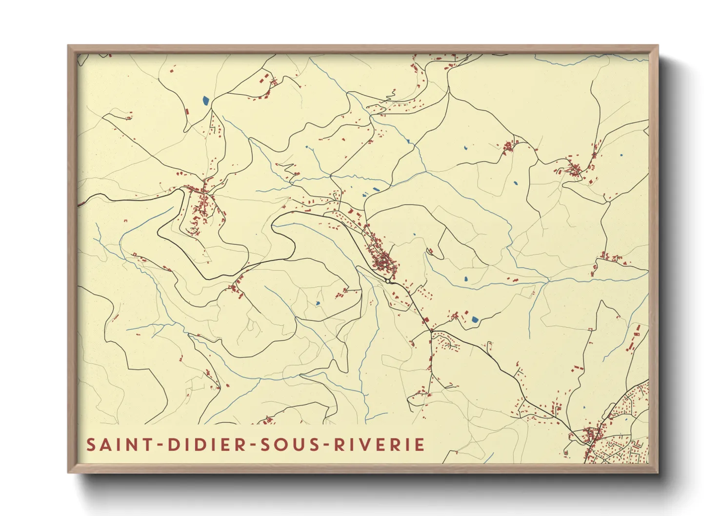 Une affiche de carte sur Saint-Didier-sous-Riverie
