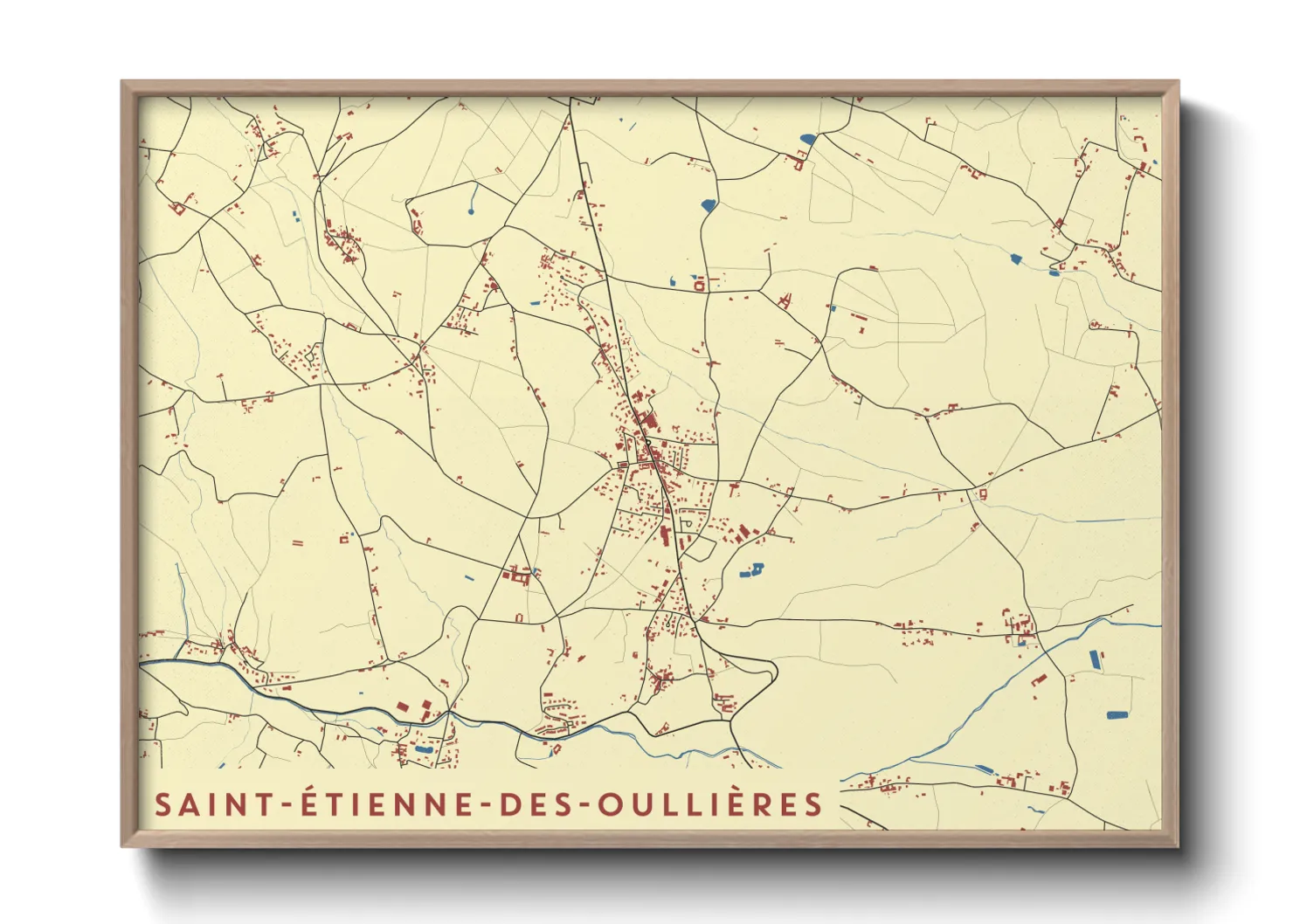 Une affiche de carte sur Saint-Étienne-des-Oullières