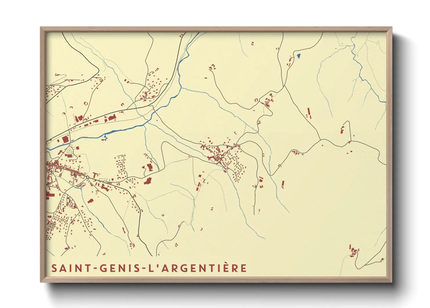Une affiche de carte sur Saint-Genis-l'Argentière