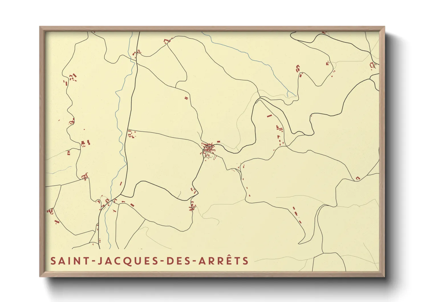 Une affiche de carte sur Saint-Jacques-des-Arrêts